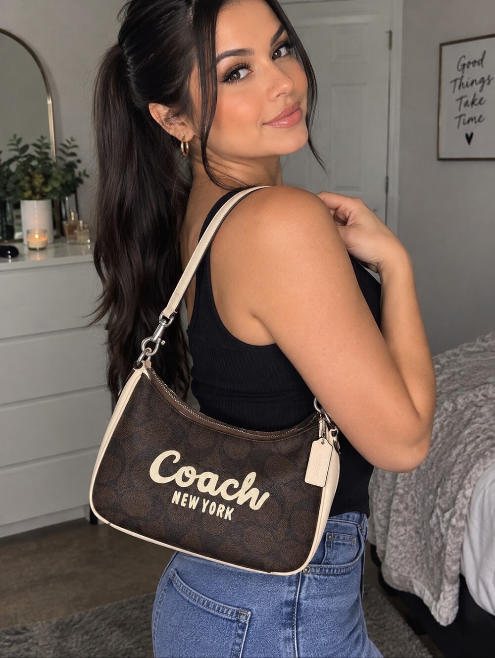 Coach Teri Hobo in Signature Canvas